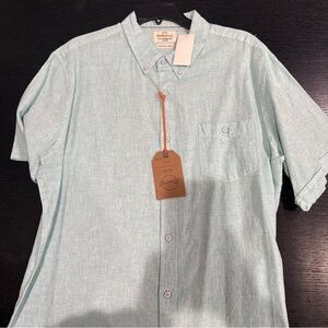 Original Weatherproof Vintage Men's Mint Green XL Button Down Short Sleeve Shirt